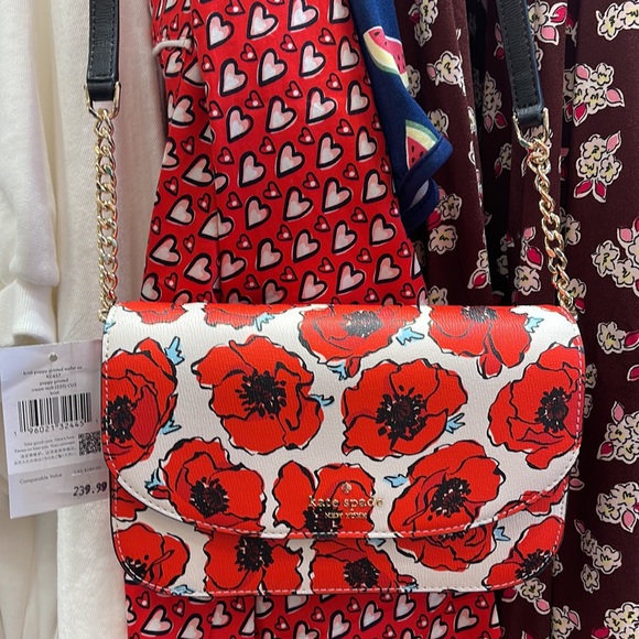 Kate Spade Kristi Poppy Printed Flap Crossbody 
Cream Multi NWT - Picture 4 of 16